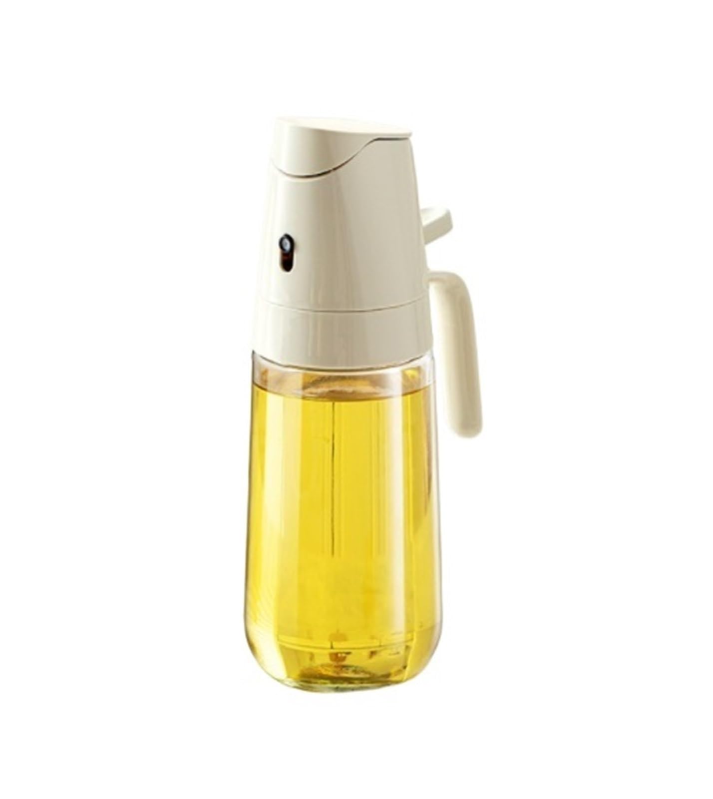 Dispenser per Olio D'oliva Spruzzatore E Versatore di Olio D'oliva A Doppio Scopo for Cucinare Insalata Friggere Aceto per Cucinare(Beige,500ml)