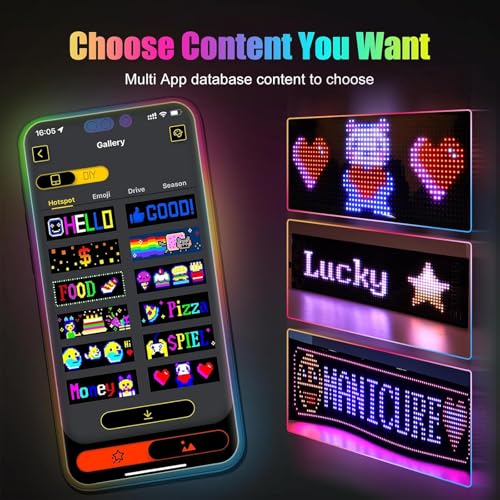 Pantalla LED de coche Ojos del Diablo luces para parabrisas de camiones y paneles flexibles 20x64 6