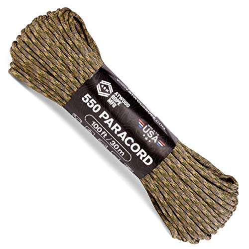 Image of Atwood Rope MFG 550 Paracord 100 Feet 7-Strand Core Parachute Cord (M Camouflage)