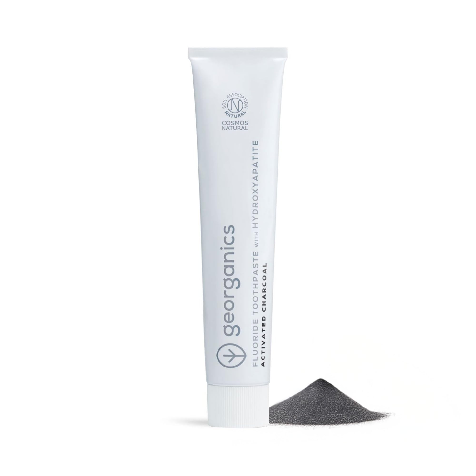 Georganics Fluoride Toothpaste - Hydroxyapatite - 75ml - Activated Charcoal