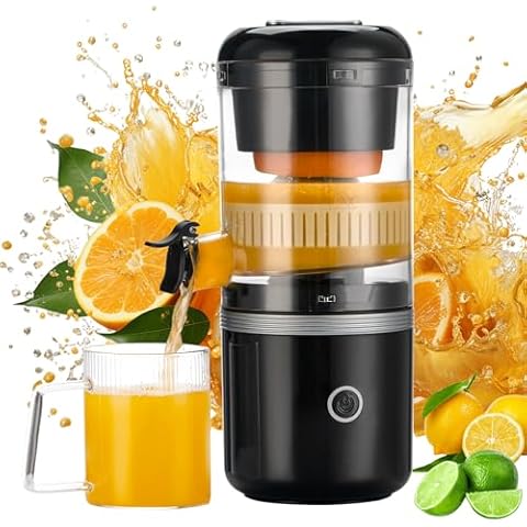 Eletric Citrus Juicer Machine, Orange Juicer Squeezer Rechargeable with USB Cable,Portable Juicer, Black… Cover