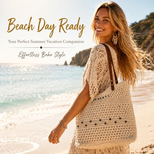 Bolso Tote tejido Bohemio para playa y viaje miniatura 4