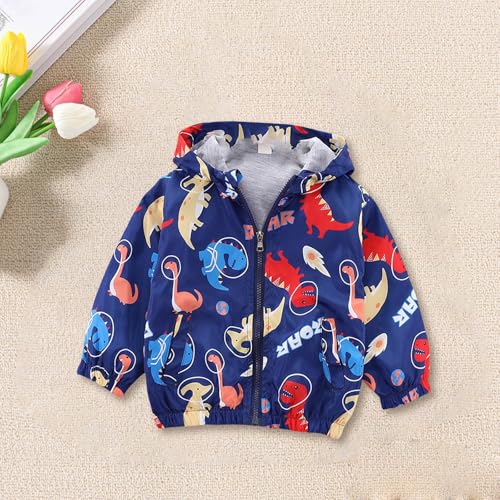 Kids Boys Waterproof Windbreaker Jacket Hooded Long Sleeve Zip Up Hoodie Children Car Print Fall Winter Coat3