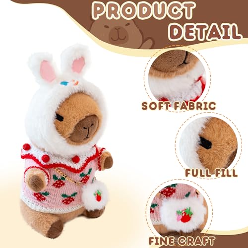Image of Capybara Plush for Boys Girls Birthday Dress Up Cute Plushies,10 Pcs Set,9 Clothes and Accessories Kawaii Stuffed Animal Plushie Toy, Soft Peluche Doll for Kids 10.2 in