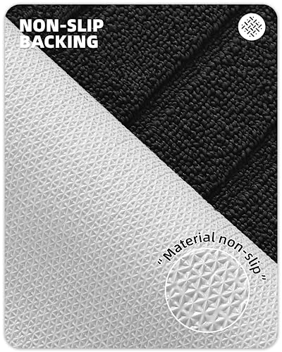 Tapis de cuisine antidérapant 44x200cm lavable et absorbant noir - 5