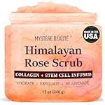Himalayan Salt Body Scrub 12 oz - with Collagen and Stem Cells - Exfoliating Salt Scrub for Cellulite - Deep Cleansing for Acne, Scars, Wrinkles - Moisturizes Skin