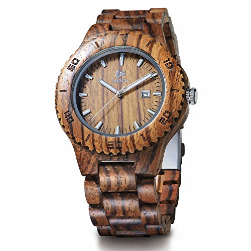 Wooden Watch, LeeEv Mens Wood Watch for Men Handcrafted Sandal Wood Vintage Wooden Watches Mens Gifts (EV1969R_Zebra) Wooden Watch, LeeEv Mens Wood Watch for Men Handcrafted Sandal Wood Vintage Wooden Watches Mens Gifts (EV1969R_Zebra)