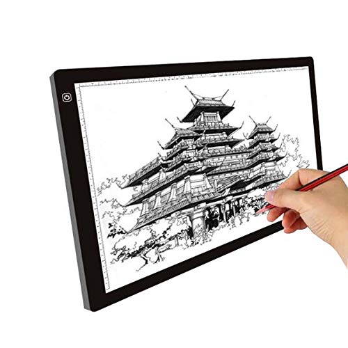 GASLIKE A1 LED Drawing Light Box Board, Ultra-Thin Stepless Dimmable Brightness Tracing Artist Light Pad,For Drawing, Streaming, Sketching, Animation, Calligraphy Light Box Light Pad,A1