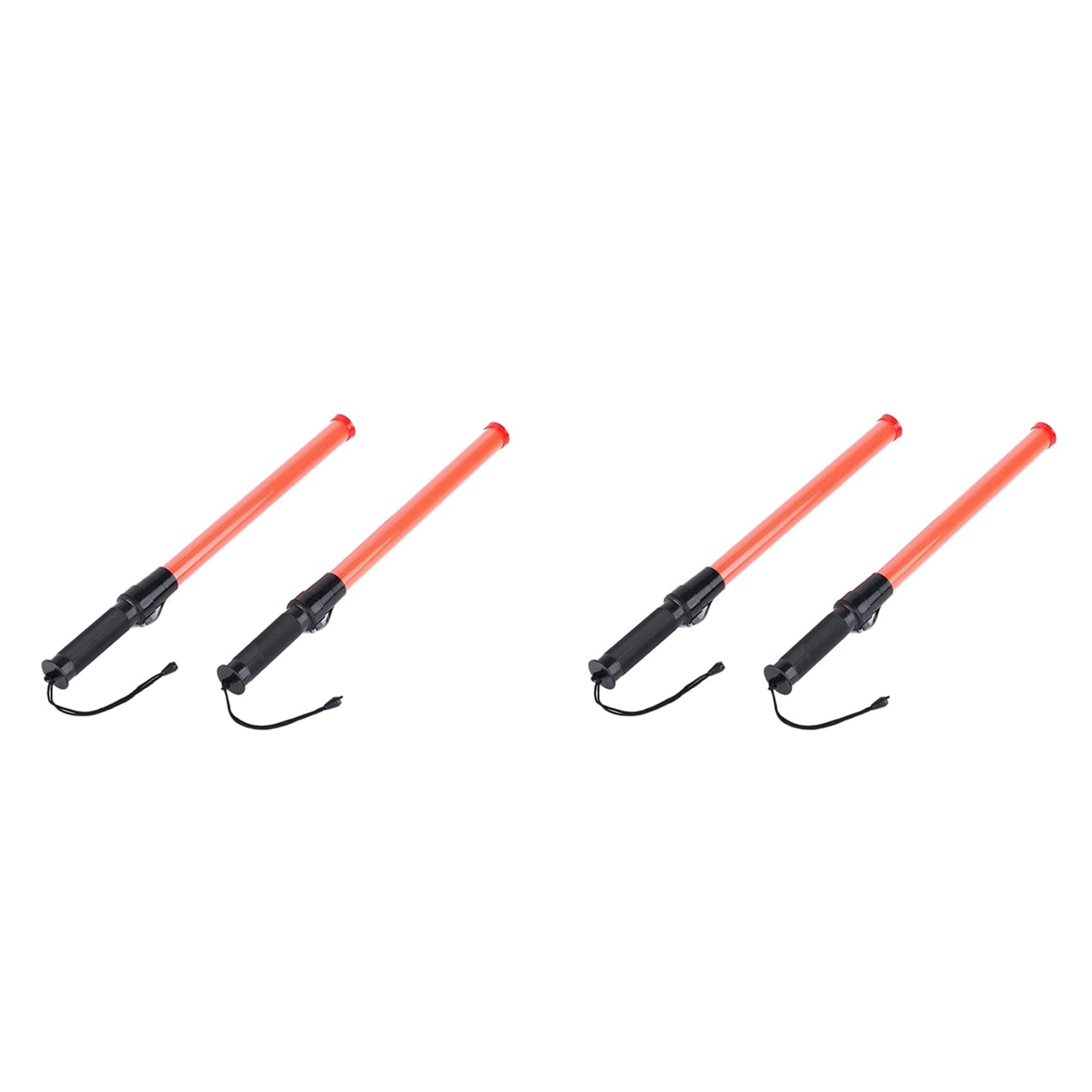 Jnchdghwa Black & Orange Traffic Batons, Traffic Control Stick,Safety Light Batons, Signal Batons For Parking And Airports, 16 Inches, 4Pcs