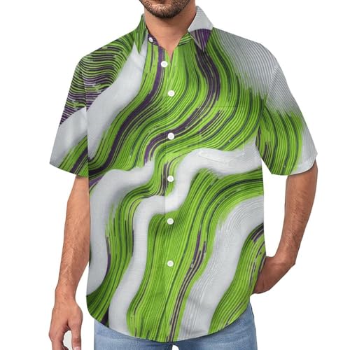 Chemise Hawaïenne Homme Funky Glitch Imprimé Aloha à Manches Courtes S-7XL