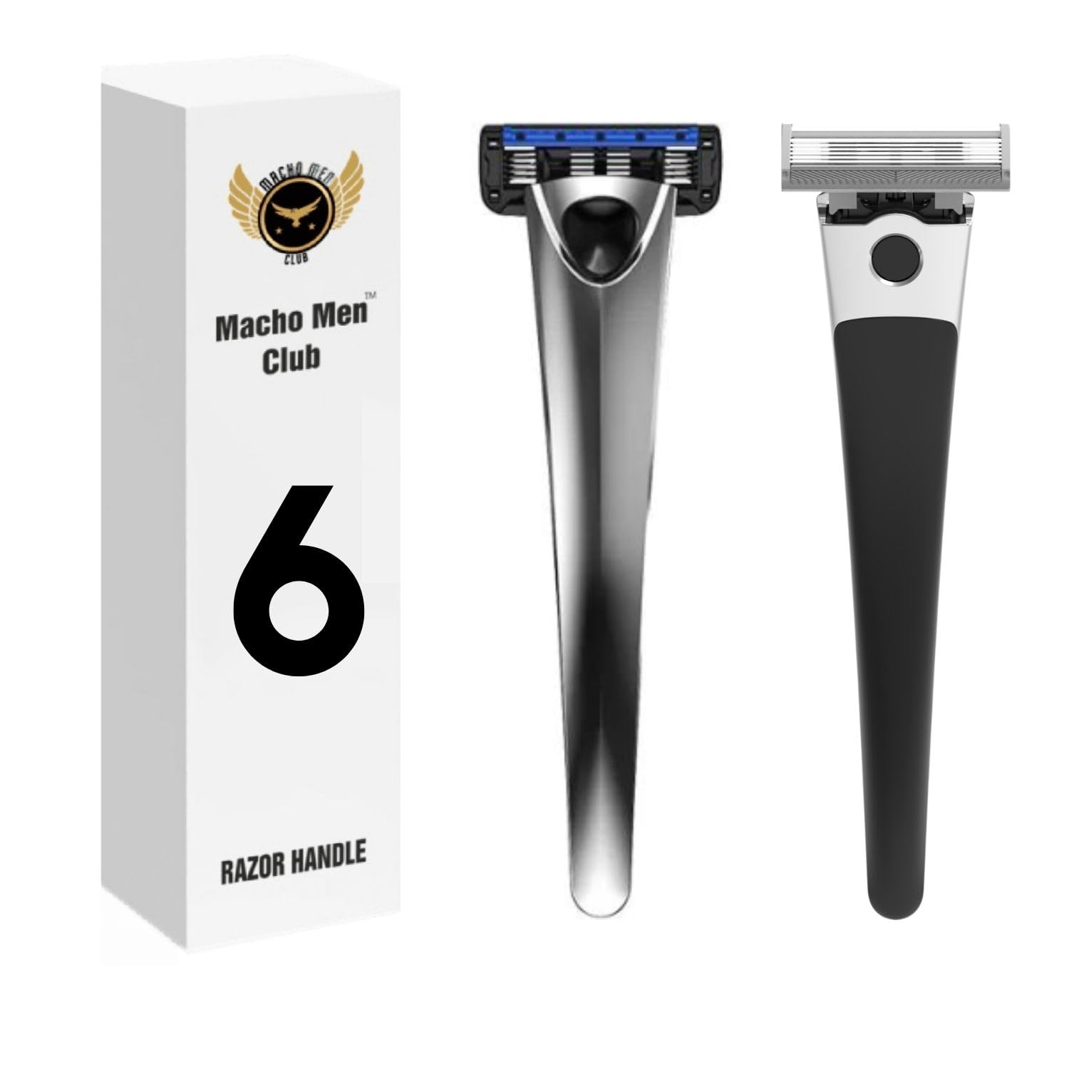 Macho Men Club Pro 6-Blade Shaving Razor For Men | 6 Blade Sexy Razor Handle | Pivoting Head | 2X Advanced Lubricating Strip | fusion of style and durability | 1 Month Of Shave (B0C9CJCJM2) Amazon Price History, Amazon Price Tracker