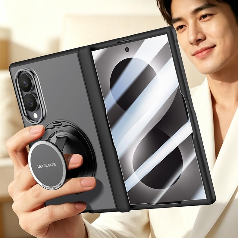 Custodia magnetica compatibile con Samsung Galaxy Z Fold 8 (nero, schermo HD)