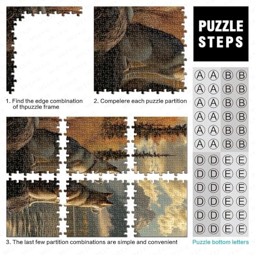 Puzzle de Husky de 1000 piezas para adultos, rompecabezas de 70x50cm y entretenimiento creativo 5