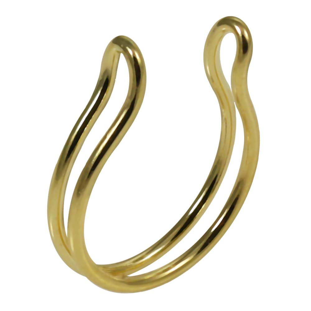 Piercing para la nariz de oro amarillo macizo de calibre 20, sin perforación, anillo de nariz de imitación