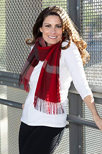 Women's 100% Virgin Wool Scarf for Women, Solids, Plaids, 37 Styles, Warm Soft Luxurious, Gift Box2