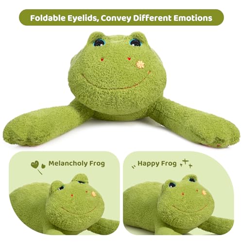 BEJOY Giant Frog Teddy Plüschtiere, Riesige Frosch Stofftier, Flauschiger Plüsch-Frosch Süßes Plüschspielzeug für Kinder Freundin Familie, Liebesgeschenke 95cm