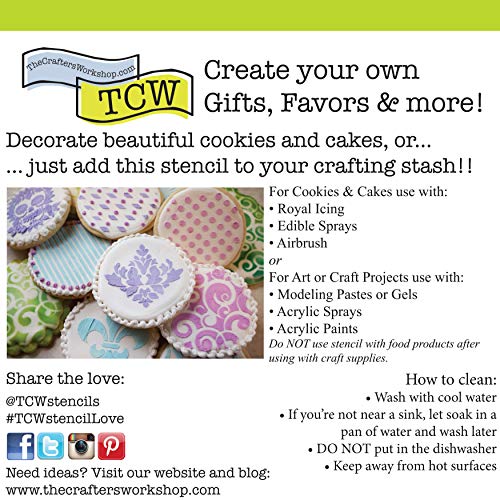 The Crafters Workshop Cookie Stencils For Decorating Or Airbrush, Food Safe Reusable Templates For Cakes, Cupcakes, Beverages And More, 10 Mil, 2 Pk, 5.5" X 5.5", Random Dots/Snowflakes #TOP6