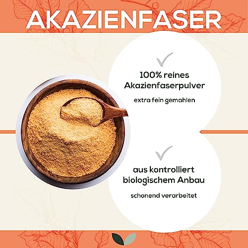 Akazienfaser Pulver | 500 g Beutel |  80% lösliche Ballaststoffe | Markenrohstoff Fibregum™ | Darmflora | vegan, glutenfrei und fructosefrei
