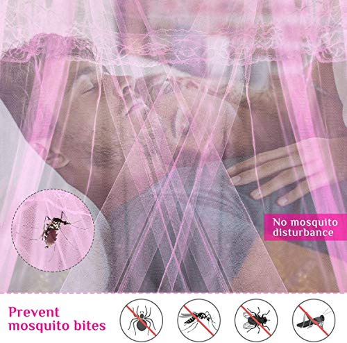 BESTZY Klamboe bed, groot muggennet incl. montagemateriaal, bedhemel, muggenbescherming, muggenbescherming, vliegennet… - Image 5