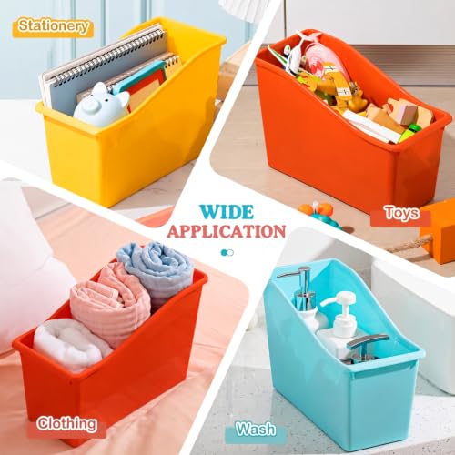 Image of Geetery Plastic Book Bins for Classroom, 50 Pcs, Wildflower Color