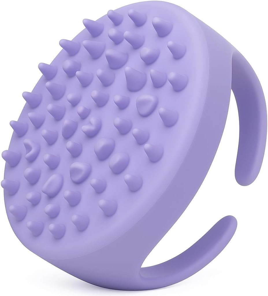 Anti-Cellulite Silicone Massager Brush – Deep Tissue Body Scrubber for Cellulite Remover, Skin Firming & Lymphatic Drainage – Exfoliating Massage Tool with Grip Handle for Legs & Body – Purple