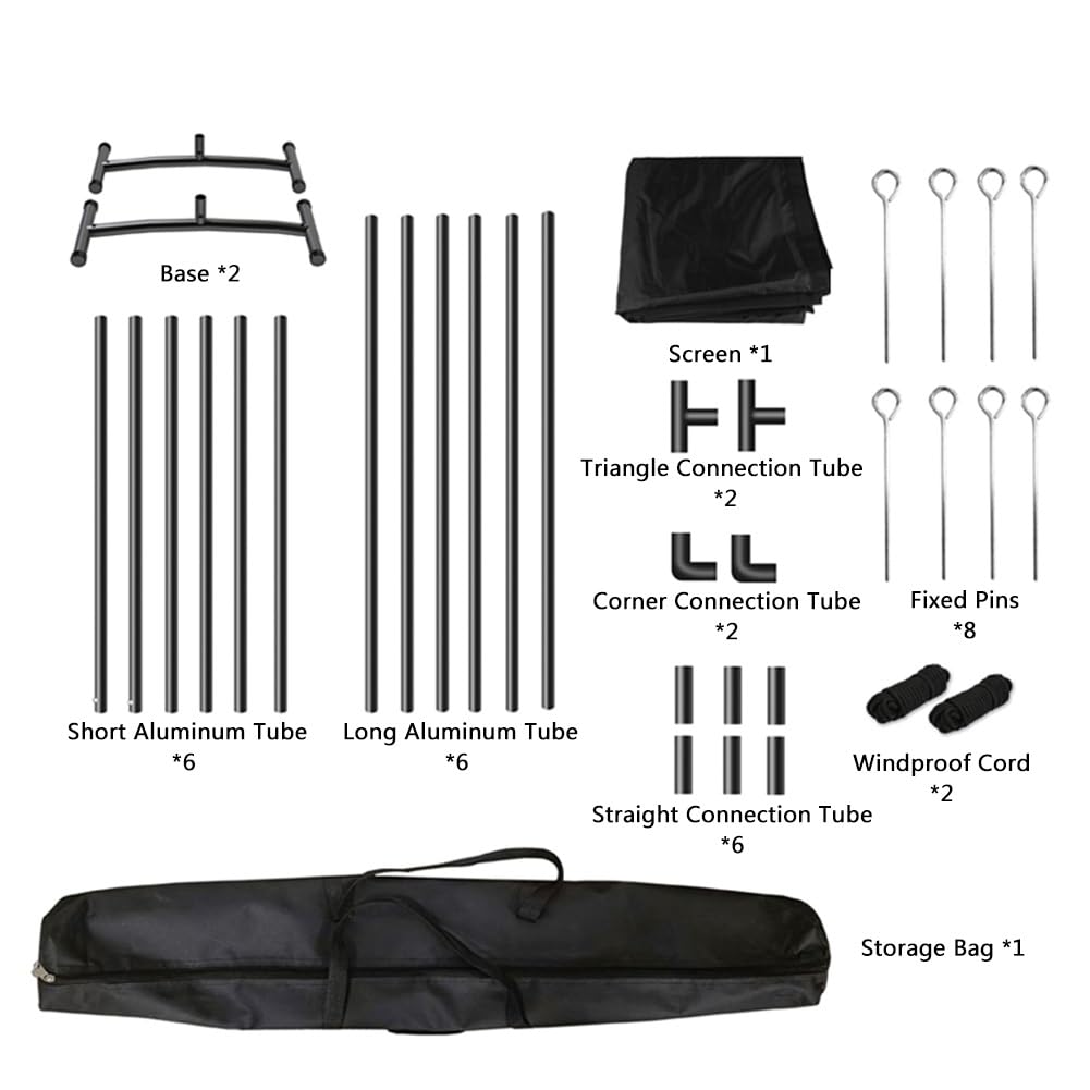 Schermo di Proiezione Portatile per Esterni da 100/120 Pollici con Supporto, Schermo Cinematografico Ultra HD 3D 4K 16:9, Antipiega per Home Theater(120"(16:9))