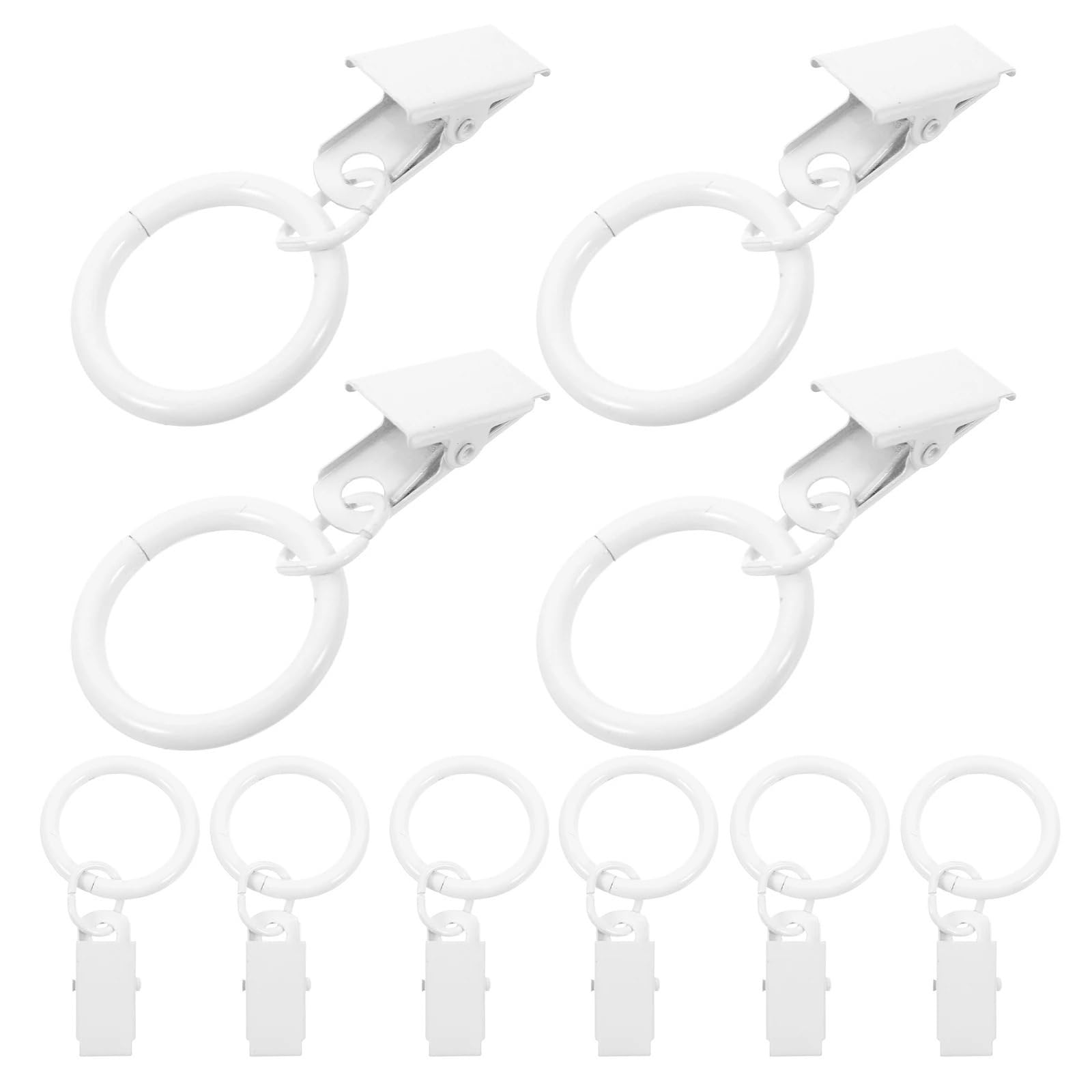 Anneaux de Rideau, 20 pièces, Accessoires, Clips à Crochet, Pinces en Fer avec Anneau