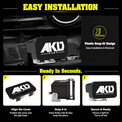 Image of LED Pods Covers 2pcs 3x1.8 Inch LED Pod Lights Black Covers | Street Legal Snap-on PC Protective Lens Light Bars Cover for Offroad Driving Fog Ditch Lights