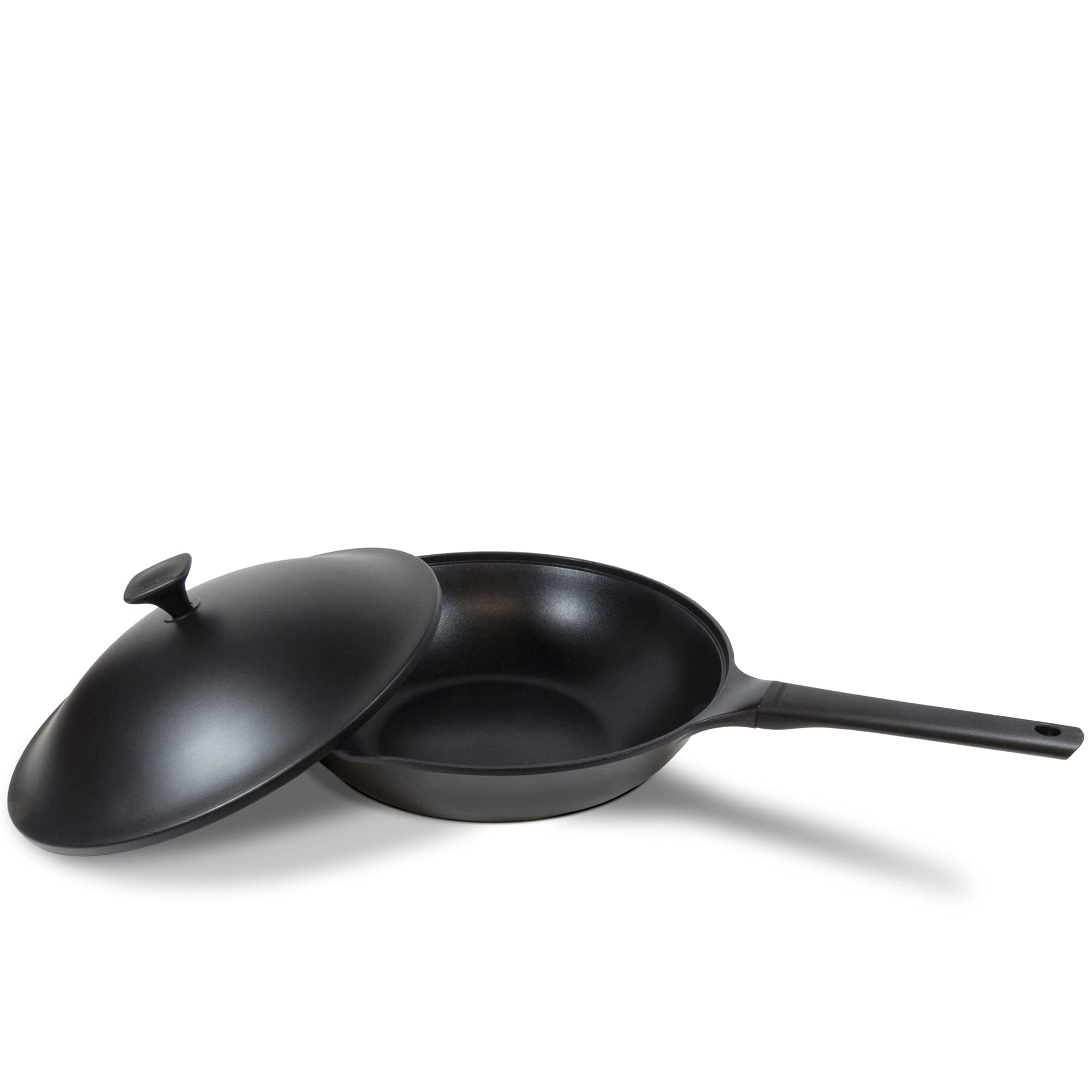 Moneta Lirica Wok 2 manici 32 con coperchio, in alluminio pressofuso, anche per induzione