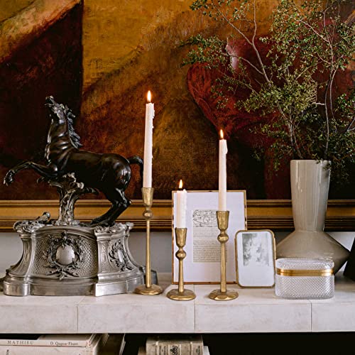 Sujun 21B748-BRASS Antique Brass Iron Taper Candle Holder thumb #3
