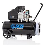 SGS 50 Litre Direct Drive Air Compressor with Integrated Hose Reel - 9.5CFM 2.5HP 50L