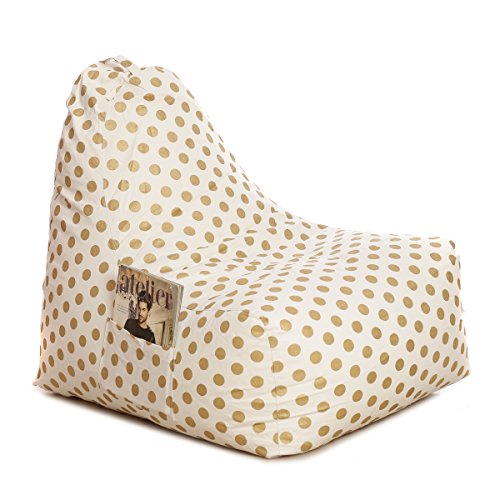 Image of Style Homez Hackey Cotton Canvas Polka Dots Printed Bean Bag XXL Size Filled with Beans Fillers