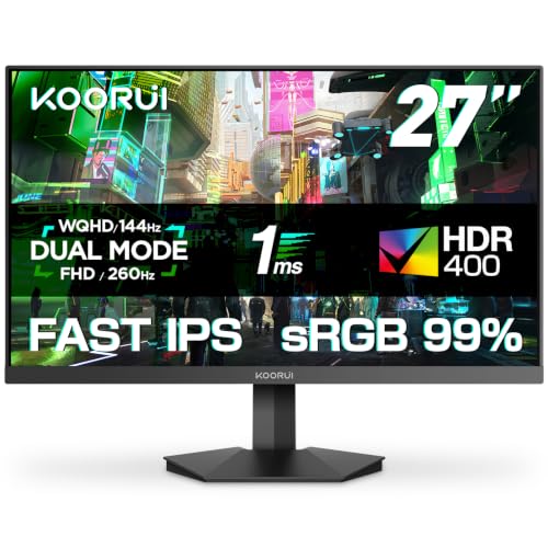KOORUI ゲーミングモニター 27インチ デュアルモード