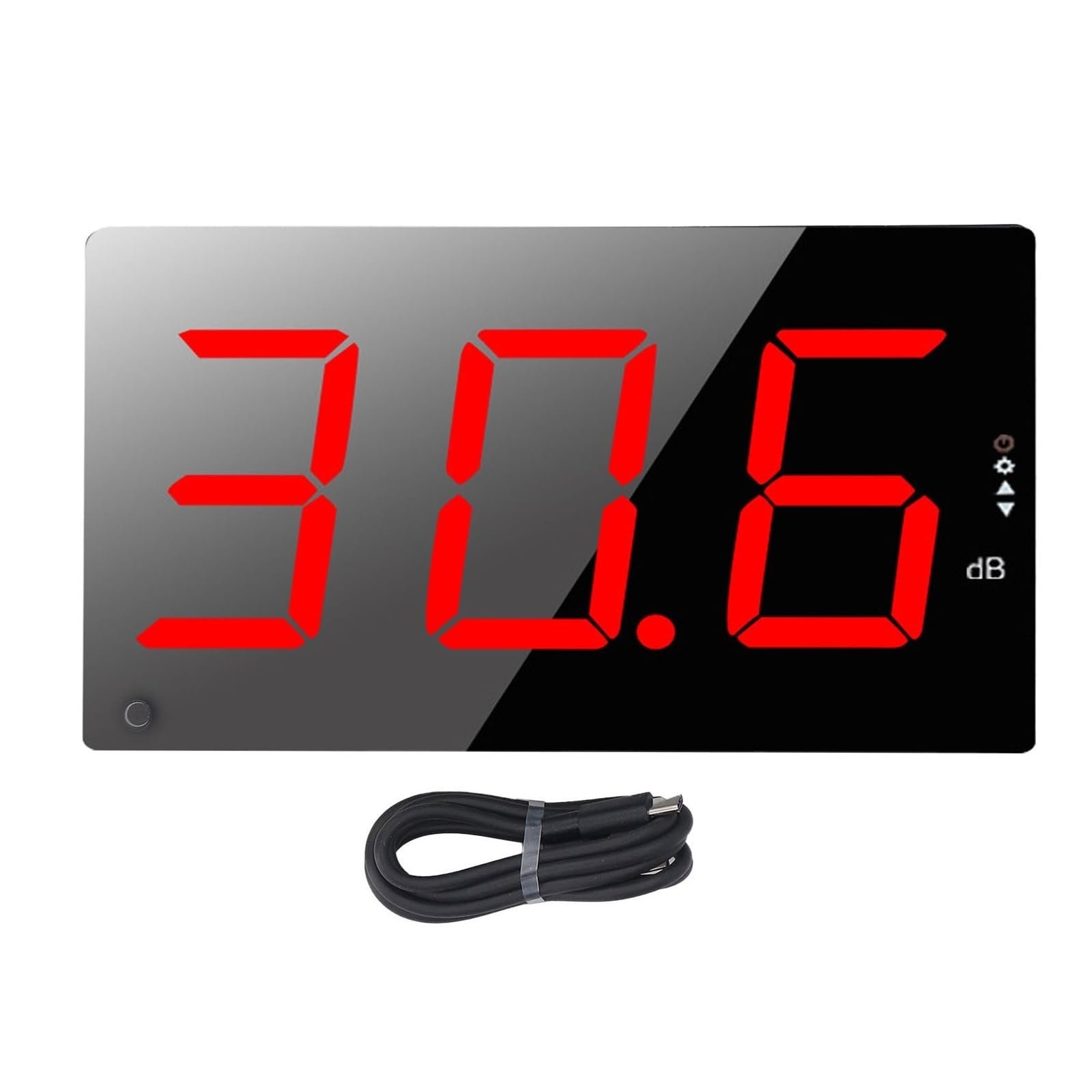 Medidor de Decibelios, Medidor de nivel sonido digital con pantalla LCD grande 3 pulgadas, rango 30 a 130 dB, medidor ruido decibelios for montaje en pared