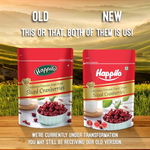 Image of Happilo Premium Californian Dried and Sweet Sliced Cranberries 200g | Real Dried Fruit | High Antioxidants, Dietary Fiber | Healthy Sweet Treats