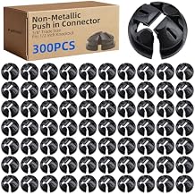 3/8 Inch - 1/2 Inch Knockout Non-Metallic Push in Connector, 300pcs NM Cable Connector Electrical Conduit Fittings, Black