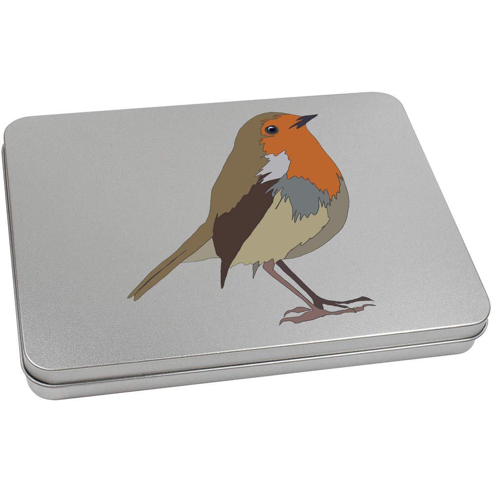 Azeeda 220mm 'Robin' Metal Hinged Tin/Storage Box (TT00135061)