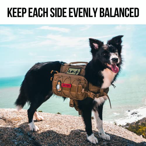 OneTigris Mammoth Hunderucksack 2.0 Version Reißen Camping Wandern Hundebackpack für M/L Größe Hunde (M, Coyote Braun)