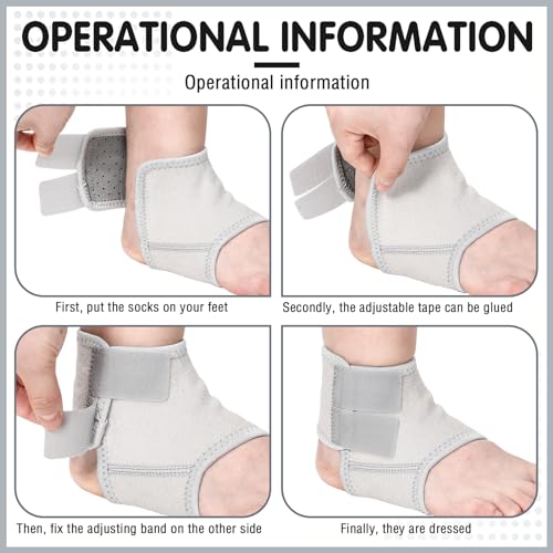 Image of Tarpop 2 Pairs Kids Ankle Brace Set Foot Support Stabilizer Wraps Protector Guard Knitted Ankle Sleeve Sock Support Compression Socks for Injury Prevention(Grey,Medium)