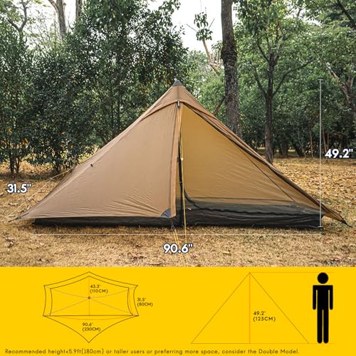 Image of LANSHAN Ultralight Waterproof 1-2 Person Backpacking Tent | Ultralight waterproof nylon, pitch anywhere, for camping & travel.