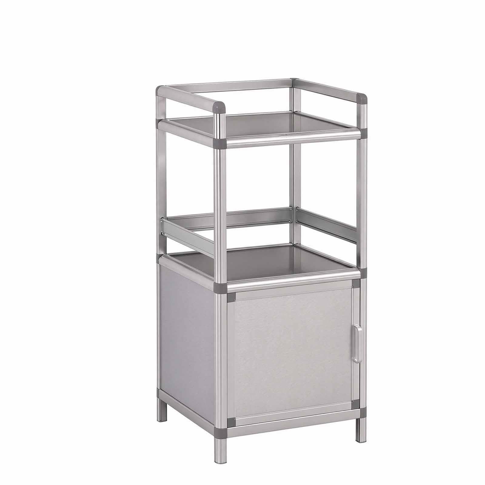 Armadio da Cucina in Acciaio Inox Ispessito con Ripiano Superiore Rialzato