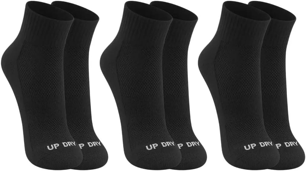 Kit 3 Pares Meia Esportiva Up Dry Anti Bolha Cano Médio Corrida Caminhada Academia