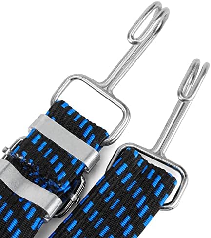 MUKCHAP 6 PCS 2m x 3cm Adjustable Bungee Straps, Heavy Duty Bungee Cords with Hooks, Flat Elastic Bungee Straps for Luggage Moving, Cargo Tying, Tie Down, Camping, Tarpaulin Fixing