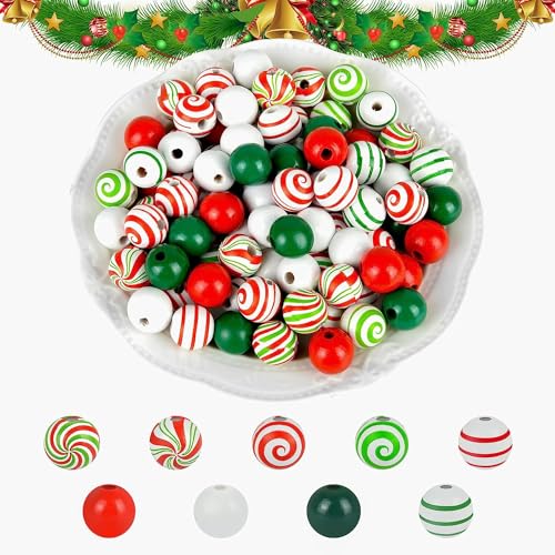 120 Perline Di Legno Per Pupazzo Di Neve - Set Fai Da Te Da 30 Pezzi Con Corda E Nastri Per Decorazioni Natalizie, Artigianale E Regalo Creativo - 2