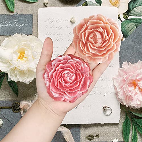 2Pcs Peony Flower Silicone Soap Molds 3D Resin Candle Molds Flower Fondant Silicone Mold For Handmade Cake Decoration Cupcake Jelly Candy Chocolate Epoxy Casting Resin Craft #TOP5