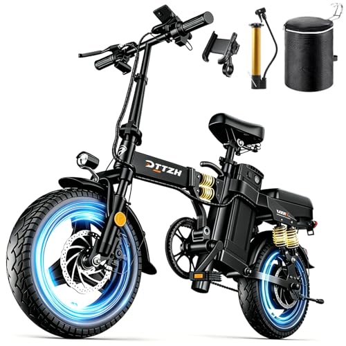 DTTZH A12 1000W Folding Ebikes for Adults, 28MPH Electric Bike