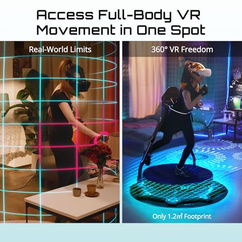 Image of KAT Walk C2 Plus Enhanced VR Treadmill with Vibration Feedback, Noise Reduction, Built-in Wheels, 360 Locomotion, Nexus Adapter & Shoes, Compatible with SteamVR & Quest - US Size 9.5