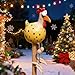 Ruiaqer Huhn Deko Garten Handarbeit Gartenstecker Weihnachten Hahn Gartenstatue Henne Gartendeko Hühner Gartenfigur Harz Gartendekoration, fur Outdoor Balkon Wohnzimmer