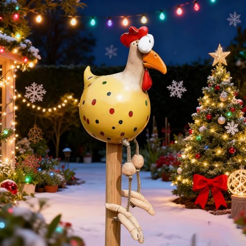 Ruiaqer Huhn Deko Garten Handarbeit Gartenstecker Weihnachten Hahn...
