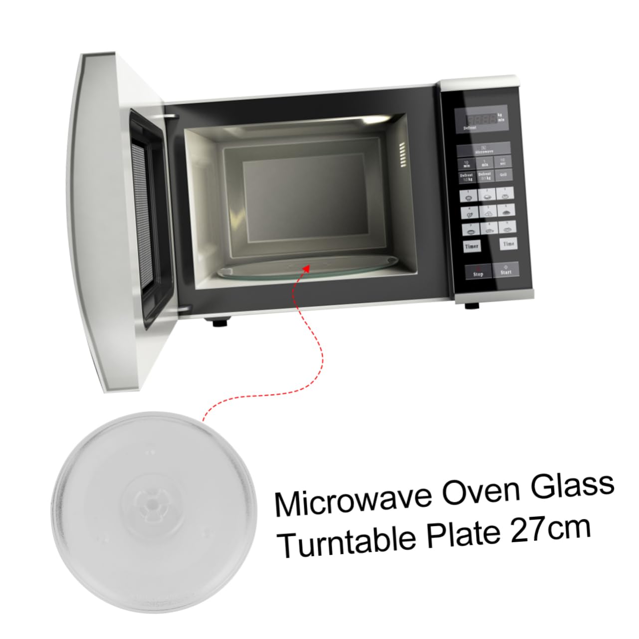 PRETYZOOM 27cm Y-type Microwave Glass Plate Turntable Plate Replacement for Microwave Oven